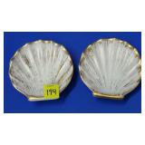 Royal Haeger #178 Gold Tweed 22k Gold Shell Dishes