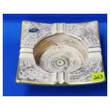 Royal Haeger 1093 Pink Gold Tweed 22k Gold Ashtray