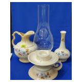 Royal Haeger Floral Pottery Pitcher, Vase & Lamp