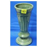 Royal Haeger Green Fluted Vase - MCM, 9 1/4