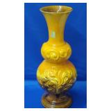 Royal Haeger Amber/Yellow Drip Pedestal Scroll