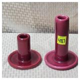 Pair of Royal Haeger Burgundy Oxblood Candlesticks