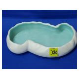 Royal Haeger Matte White & Turquoise "S" Bowl -