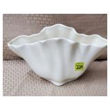 Royal Haeger White Fluted Petal Centerpiece Bowl