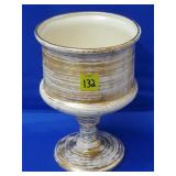 Royal Haeger Gold Tweed 22k Gold Pedestal Planter