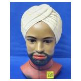11' H Vtg Marwal Middle Eastern Man Chalkware