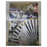 Vintage Mid Century Floral Bouquet Wall Mirror