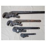 Lot of 4 Ridge Pipe Wrenches