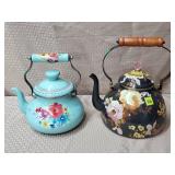 Lot of 2 Vintage Floral Teapots