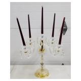 5-Arm Crystal Table Top Candelabra w/ Hanging