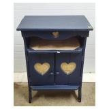 Blue Painted Wood Heart Cabinet