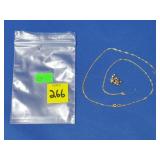 10k Gold Italy Chain & Beads - Broken