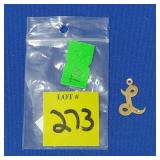 14k Gold 'L' Pendant , 0.10 DWT