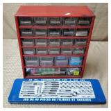 Red Metal Organizing Cabinet w/ Tap & Die Pieces
