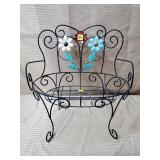 Metal Decorative Floral Garden Planter Bench
