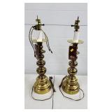 Pair of Alsy Solid Brass Table Lamps - 22 1/2' H