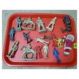 Vtg Small Santa Decorations, Vtg Soldier & Indian