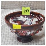 S.A. Ireland Handmade Pottery Art Bowl on Pedestal