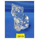 Cat Clear Glass Paperweight