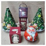(2) M&Ms Tin Xmas Tree Musicals, Decor Electric