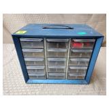 Blue Metal Organizing Cabinet w/ Handle