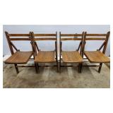 Lot of 4 Vintage Wood Folding Chairs