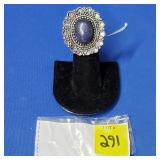German Silver Lapis Ring - Size 7