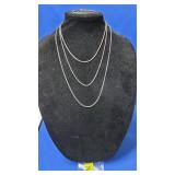Set of (4) .925 Italian Sterling Necklaces & Brace