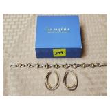 Lia Sophia Silver & Gold Tone Bracelet & Earring