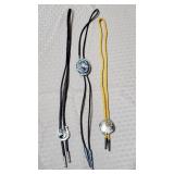Lot of 3 Western Bolo Ties