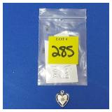 Sterling Heart Pendant, 0.66 DWT