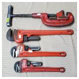 Ridgid Pipe Cutter & Pipe Wrenches Lot