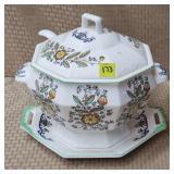 Vintage Floral Toureen w/ Laddle & Underplate