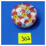 Floral Art Glass Paperweight