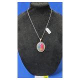 German Silver Rainbow Solar Pendant & Necklace