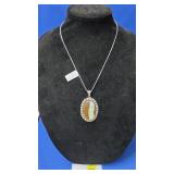 German Silver Chrysoprase Pendant & Necklace