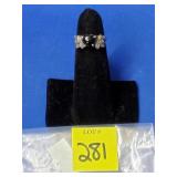 Sterling Black Onyx Heart Ring - Size 6