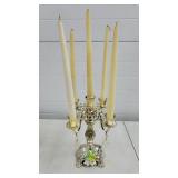 5- Arm Silver-Tone Table Top Candlelabra w/