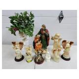 Large Mixed Angel Figurines & Nativity Statue Lot
