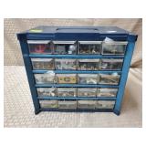 Blue Metal Bit Organizer Cabinet w/ Odds & Ends