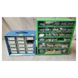 Blue & Green Metal Bit Organizer Cabinets w/ Odds