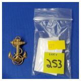 Sterling over Gold USN Foulded Anchor Pin