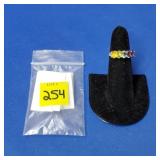 Sterling Multi Color Gemstone Ring - Size 7