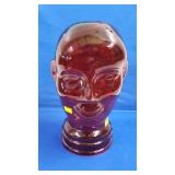 Vintage Ruby Red Glass Mannequin Head