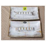 (2) Royal Haeger #R-125 Gold Tweed 22k Ashtrays