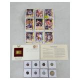 Lot of Foreign Coins, First Day Cover & Basketball