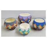 Lot of Multi-Colored Ceramic Planters