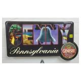 Genesee Genny Pennsylvania Embossed Tin SIgn