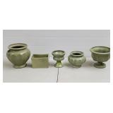 Lot of Royal Haeger Celadon Green Planters