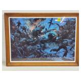 "Night Action in Nam" VietnamWar Era Print, Signed